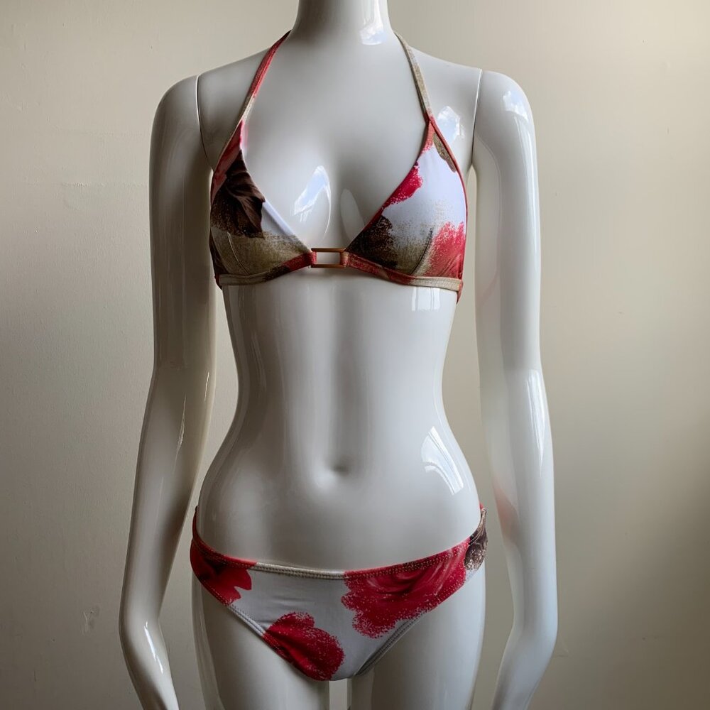 Sauvage cream gold red rose bikini
